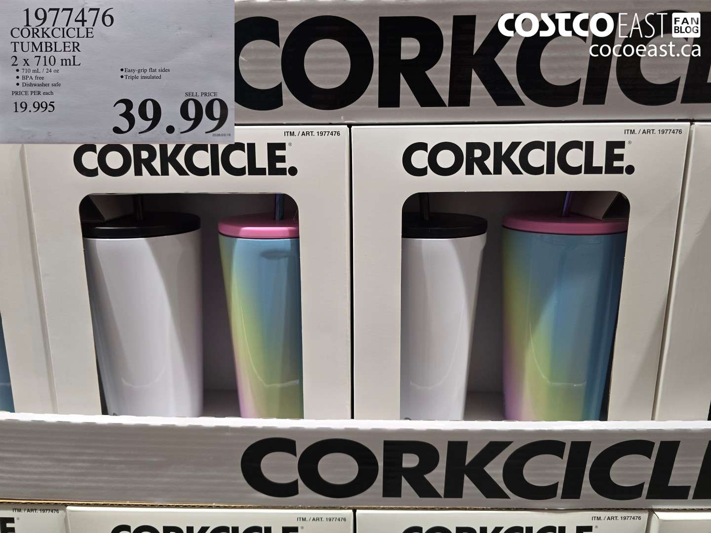 1977476 CORKCICLE TUMBLER 2 X 710 ML $39.99
