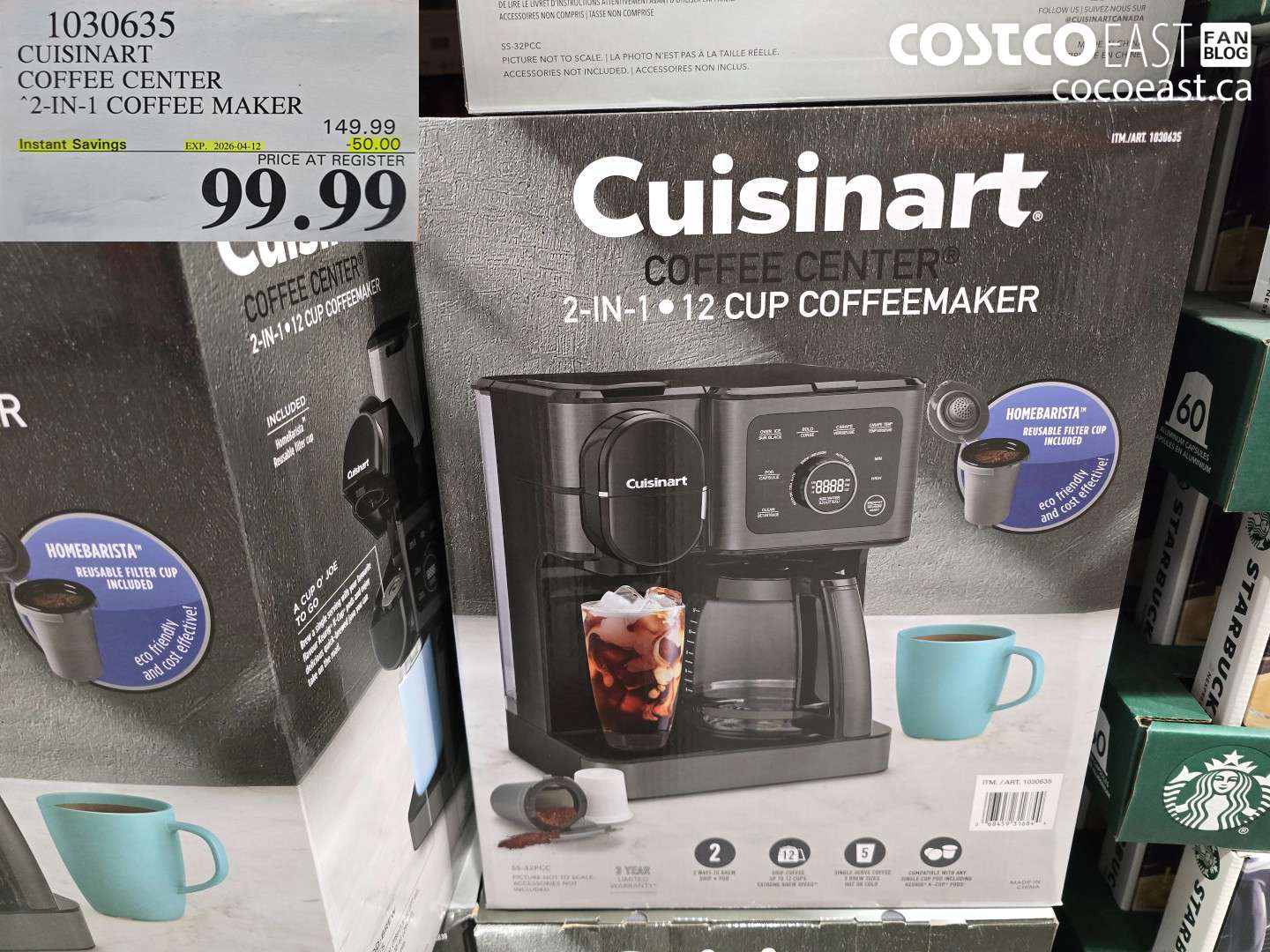 1030635 CUISINART COFFEE CENTER 2-IN-1 COFFEE MAKER ($50.00 INSTANT SAVINGS EXPIRES ON 2026-04-12) $99.99