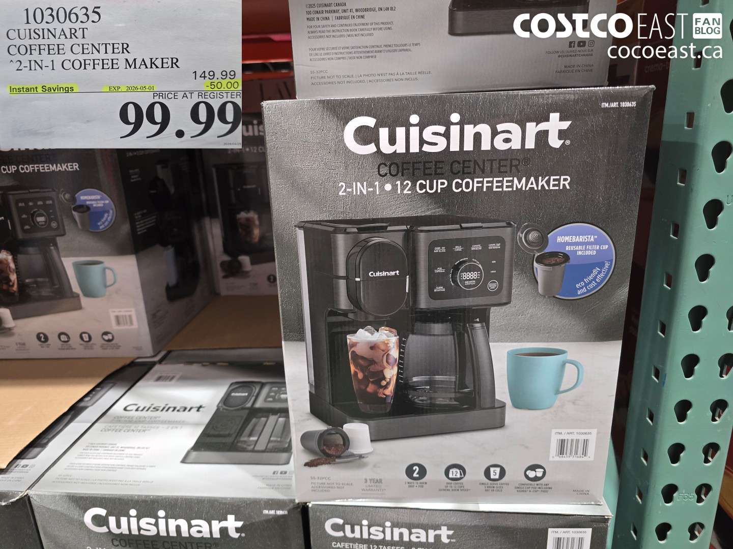 1030635 CUISINART COFFEE CENTER 2-IN-1 COFFEE MAKER ($50.00 INSTANT SAVINGS EXPIRES ON 2026-05-01) $99.99