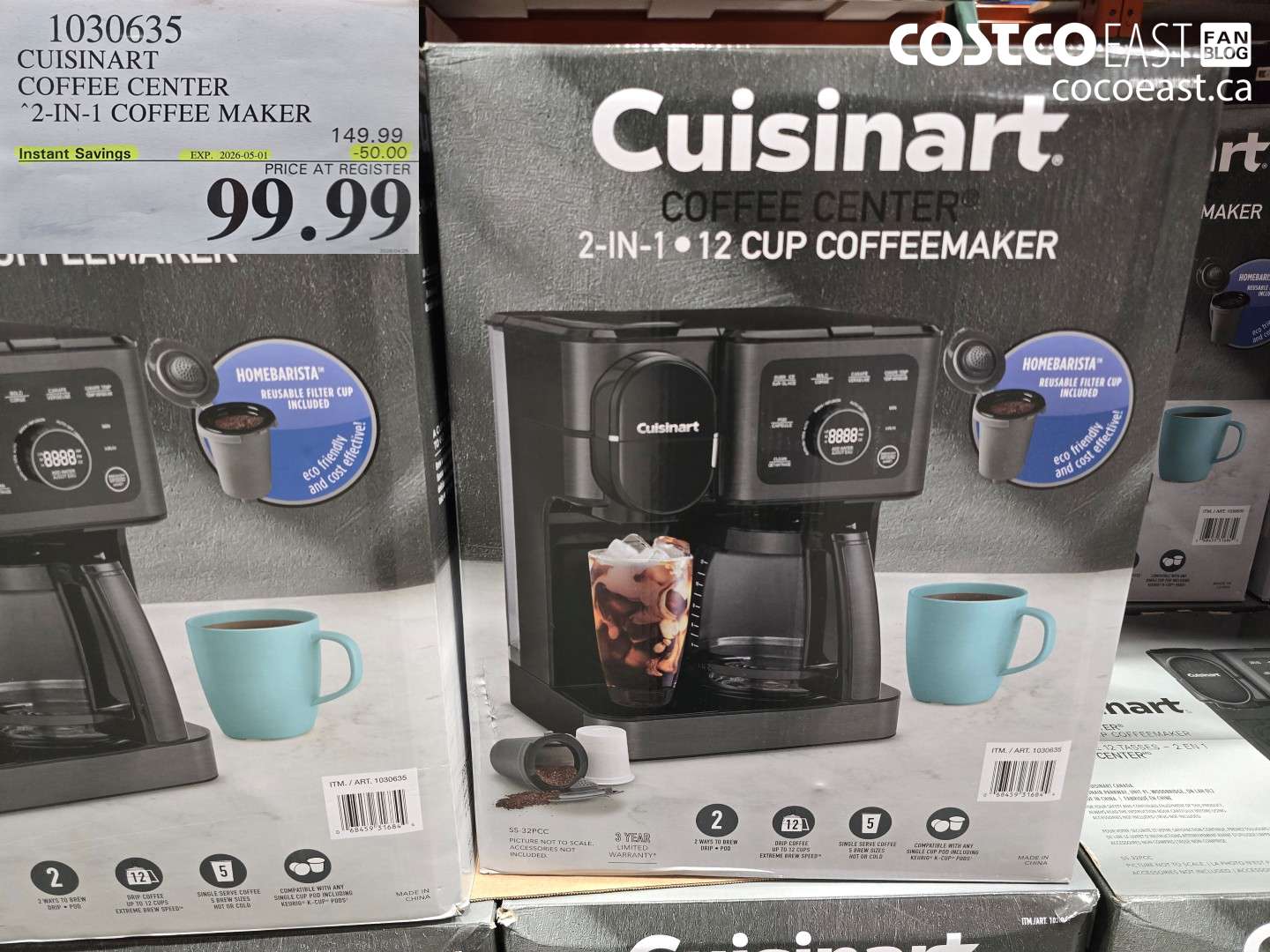 1030635 CUISINART COFFEE CENTER 2-IN-1 COFFEE MAKER ($50.00 INSTANT SAVINGS EXPIRES ON 2026-05-01) $99.99
