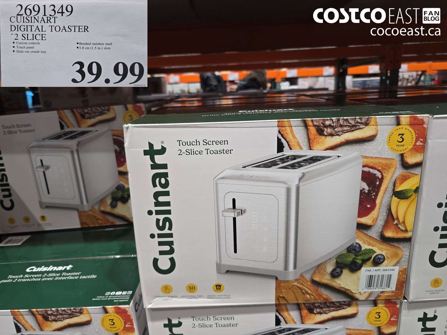 2691349 CUISINART DIGITAL TOASTER 2 SLICE $39.99