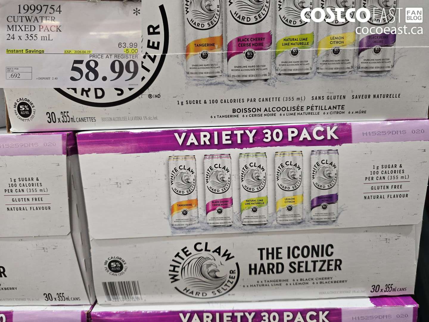 1999754 CUTWATER MIXED PACK 24 X 355 ML ($5.00 INSTANT SAVINGS EXPIRES ON 2026-04-19) $58.99