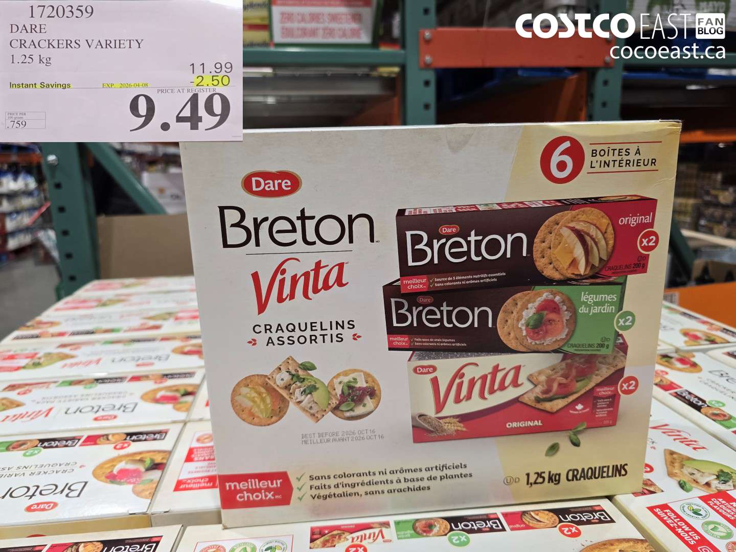 1720359 DARE CRACKERS VARIETY 1.25 KG ($2.50 INSTANT SAVINGS EXPIRES ON 2026-04-08) $9.49