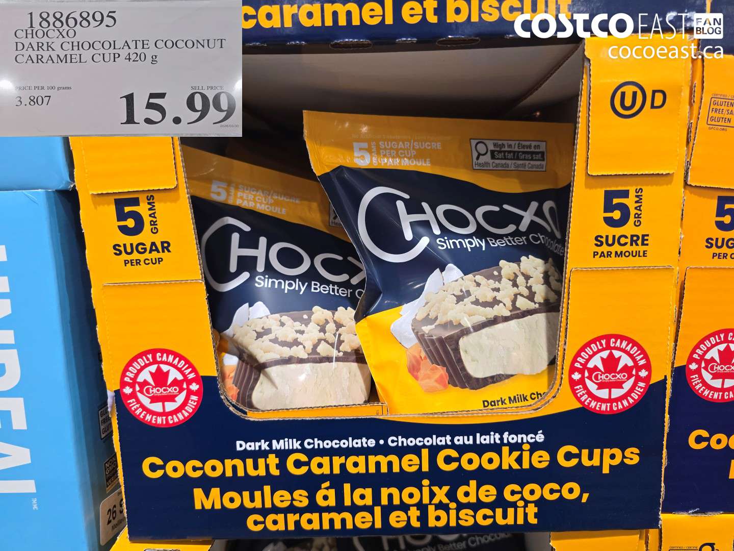 1886895 DARK CHOCOLATE COCONUT CARAMEL CUP 420 G $15.99