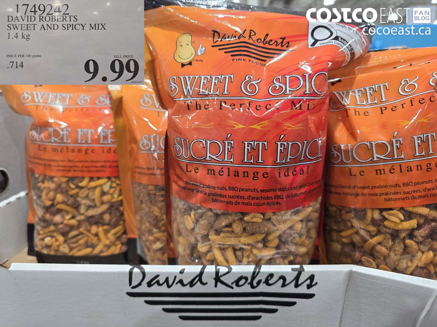 1749242 DAVID ROBERTS SWEET AND SPICY MIX 1.4 KG $9.99