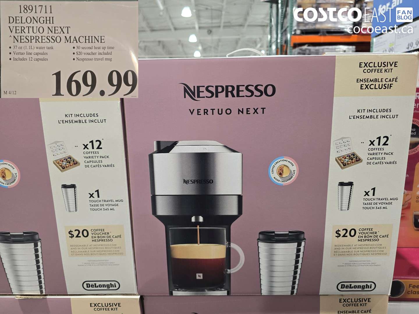 1891711 DELONGHI VERTUO NEXT NESPRESSO MACHINE $169.99