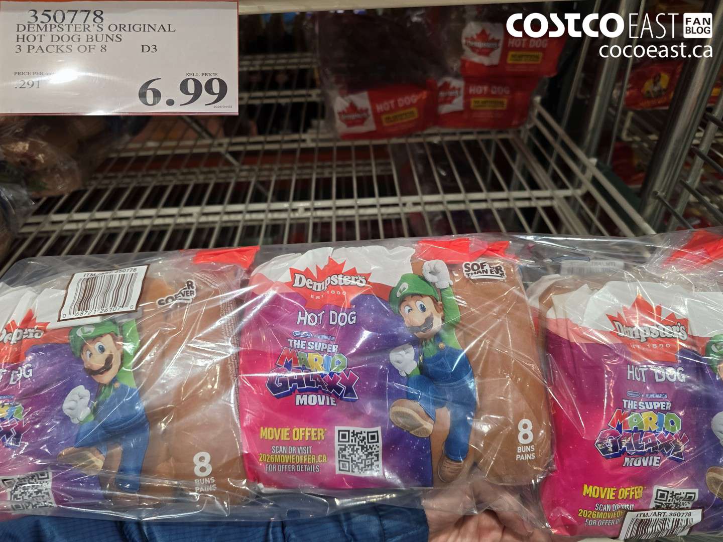 350778 DEMPSTER'S ORIGINAL HOT DOG BUNS 3 PACKS OF 8 $6.99