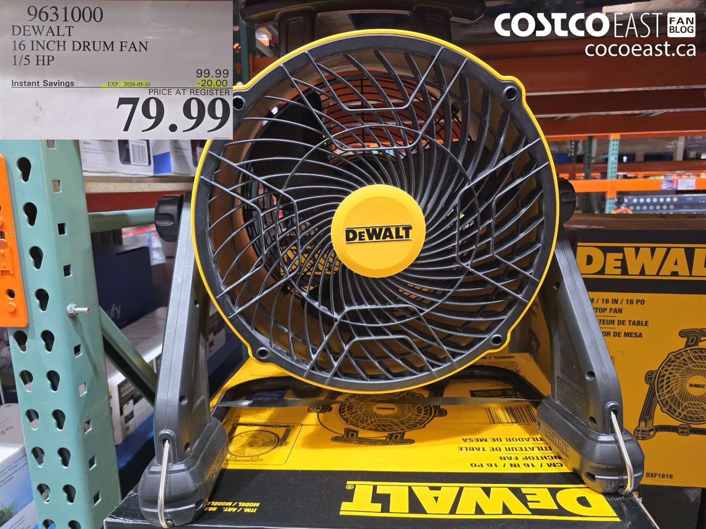 9631000 DEWALT 16 INCH DRUM FAN 1/5 HP ($20.00 INSTANT SAVINGS EXPIRES ON 2026-05-10) $79.99