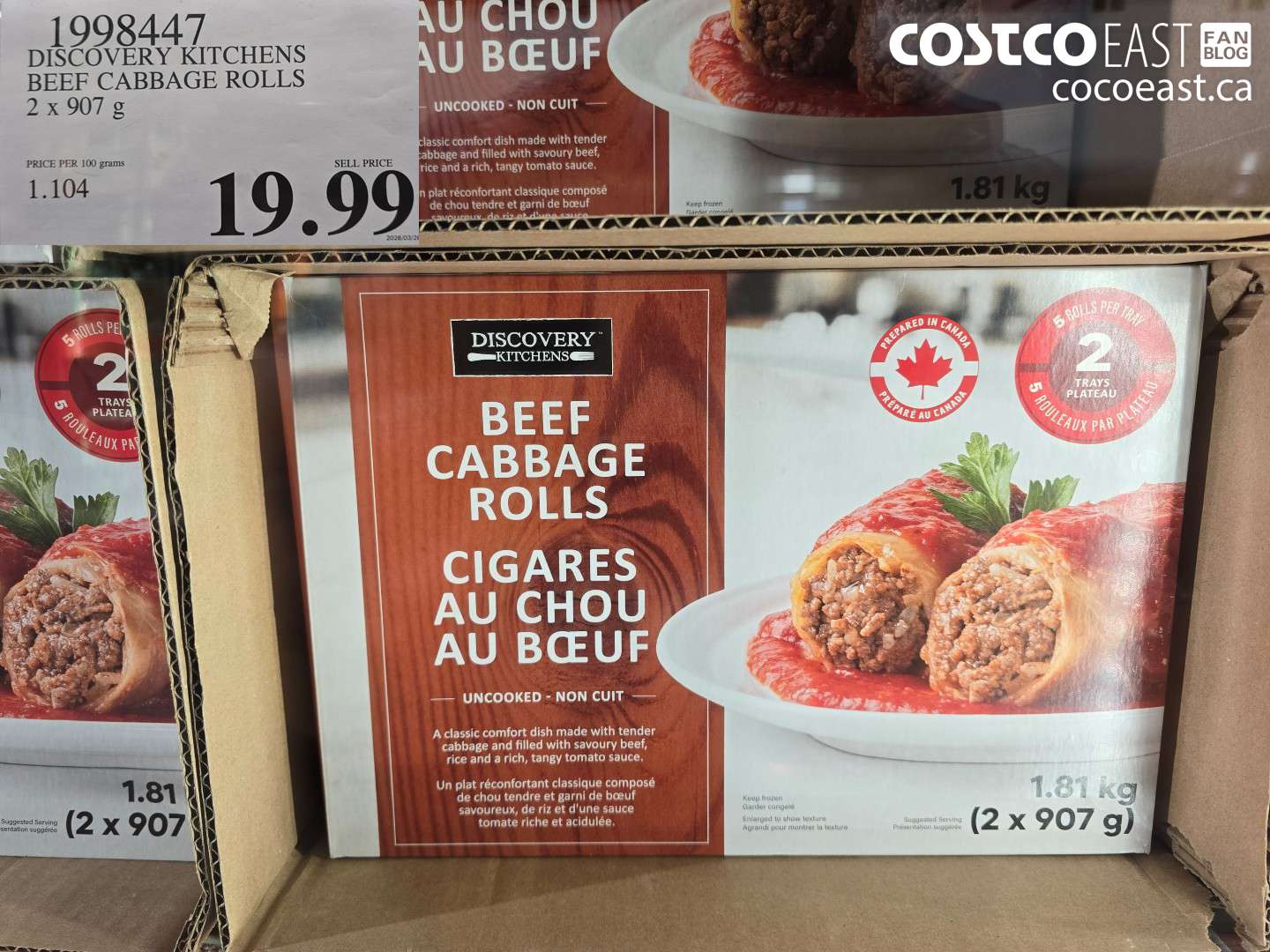 1998447 DISCOVERY KITCHENS BEEF CABBAGE ROLLS 2 X 907 G $19.99