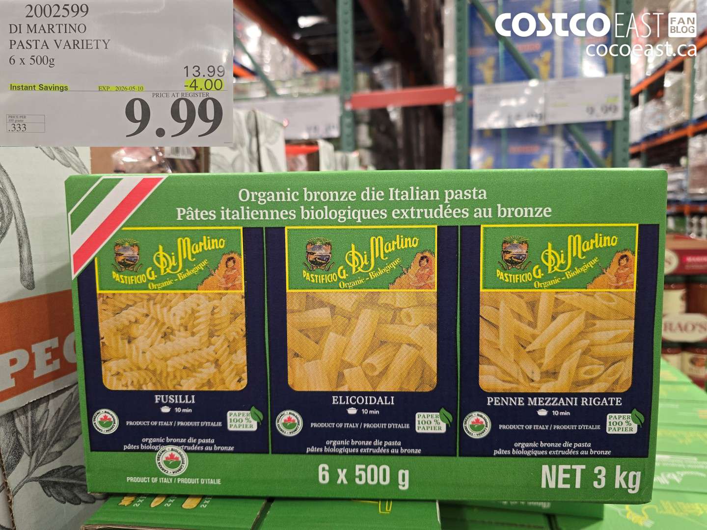 2002599 DI MARTINO PASTA VARIETY 6 X 500G ($4.00 INSTANT SAVINGS EXPIRES ON 2026-05-10) $9.99