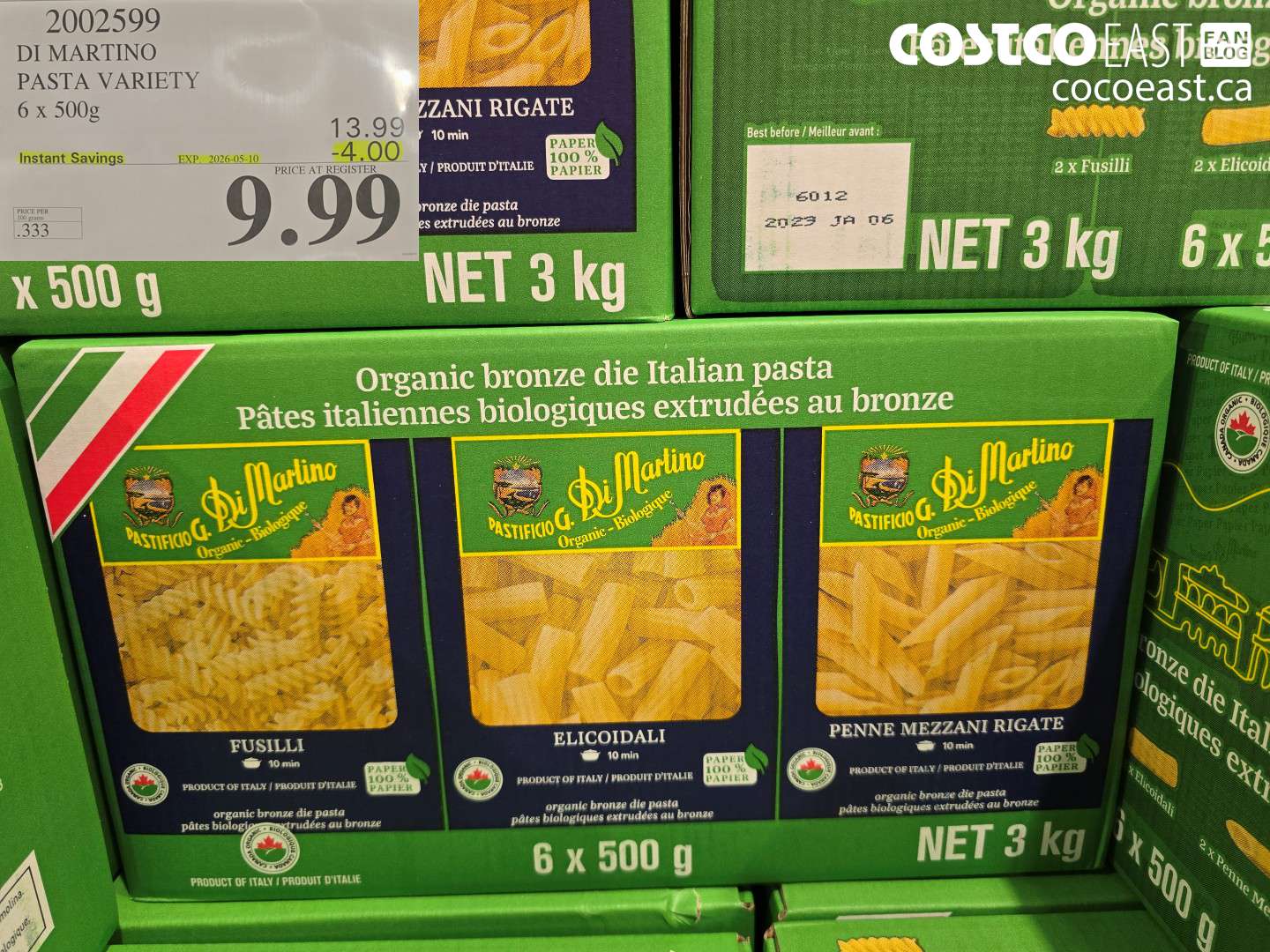 2002599 DI MARTINO PASTA VARIETY 6 X 500G ($4.00 INSTANT SAVINGS EXPIRES ON 2026-05-10) $9.99