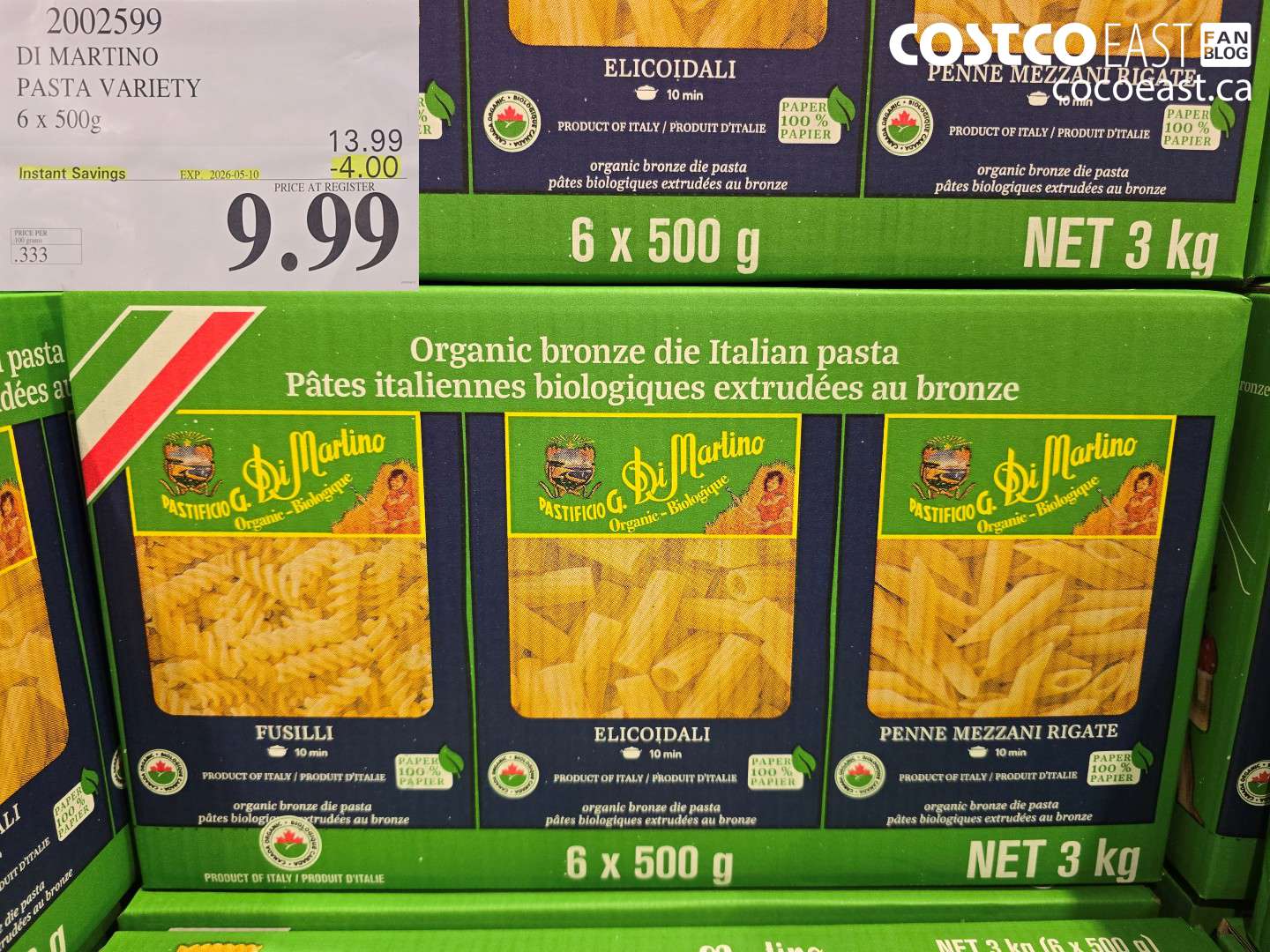 2002599 DI MARTINO PASTA VARIETY 6 X 500G ($4.00 INSTANT SAVINGS EXPIRES ON 2026-05-10) $9.99