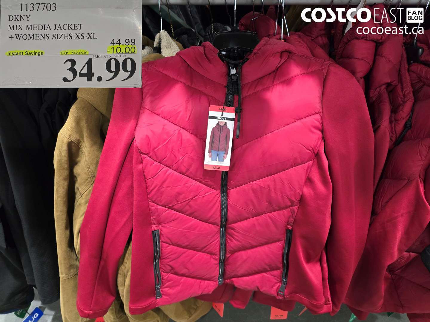 1137703 DKNY MIX MEDIA JACKET + WOMENS SIZES XS-XL ($10.00 INSTANT SAVINGS EXPIRES ON 2026-05-03) $34.99