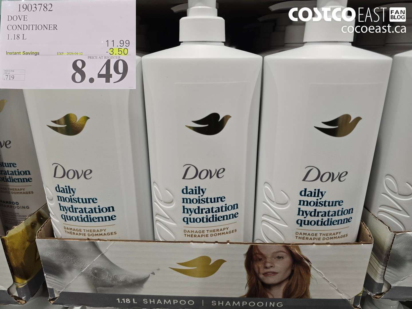 1903782 DOVE CONDITIONER 1.18 L ($3.50 INSTANT SAVINGS EXPIRES ON 2026-04-12) $8.49
