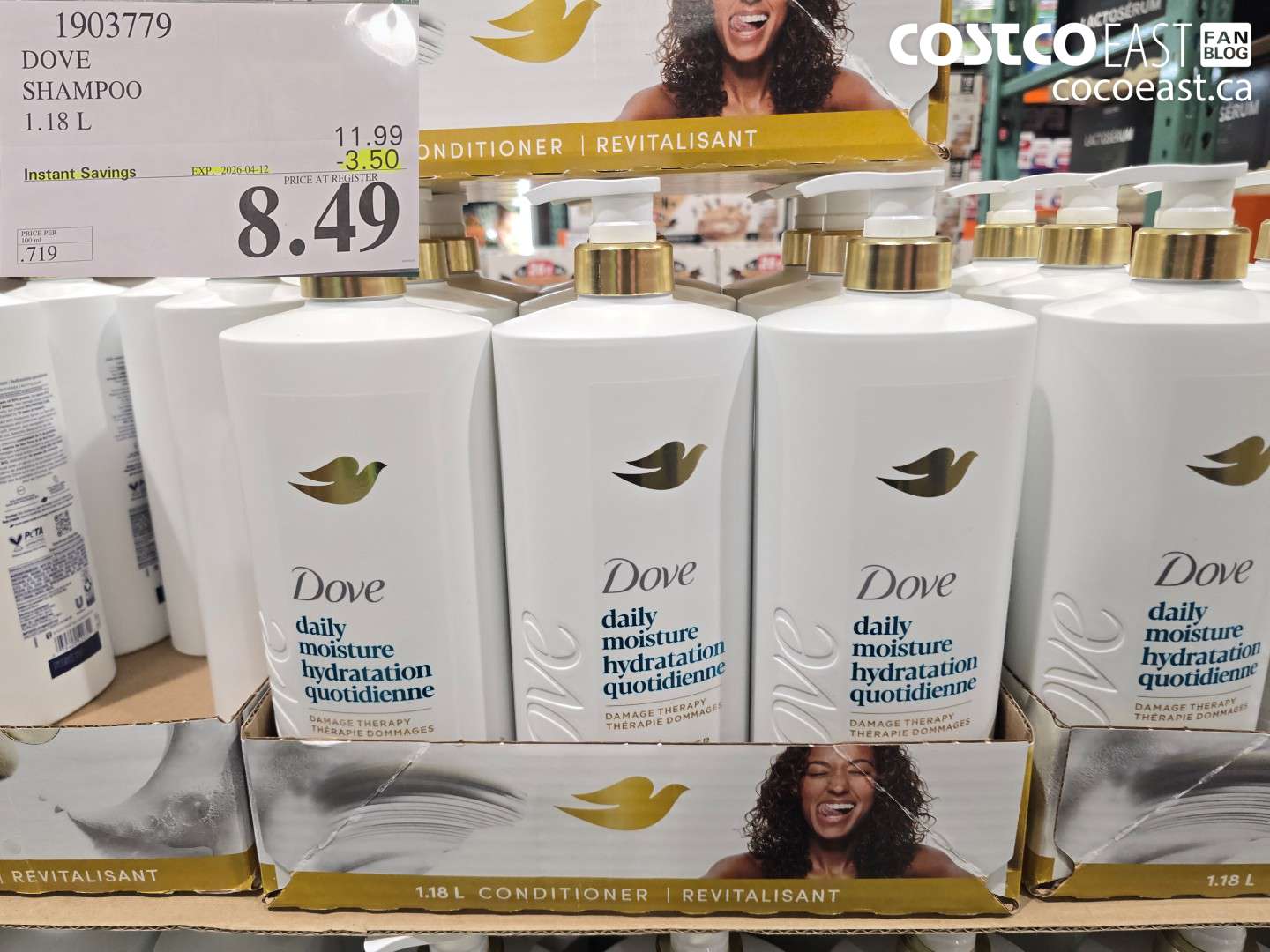 1903779 DOVE SHAMPOO 1.18 L ($3.50 INSTANT SAVINGS EXPIRES ON 2026-04-12) $8.49