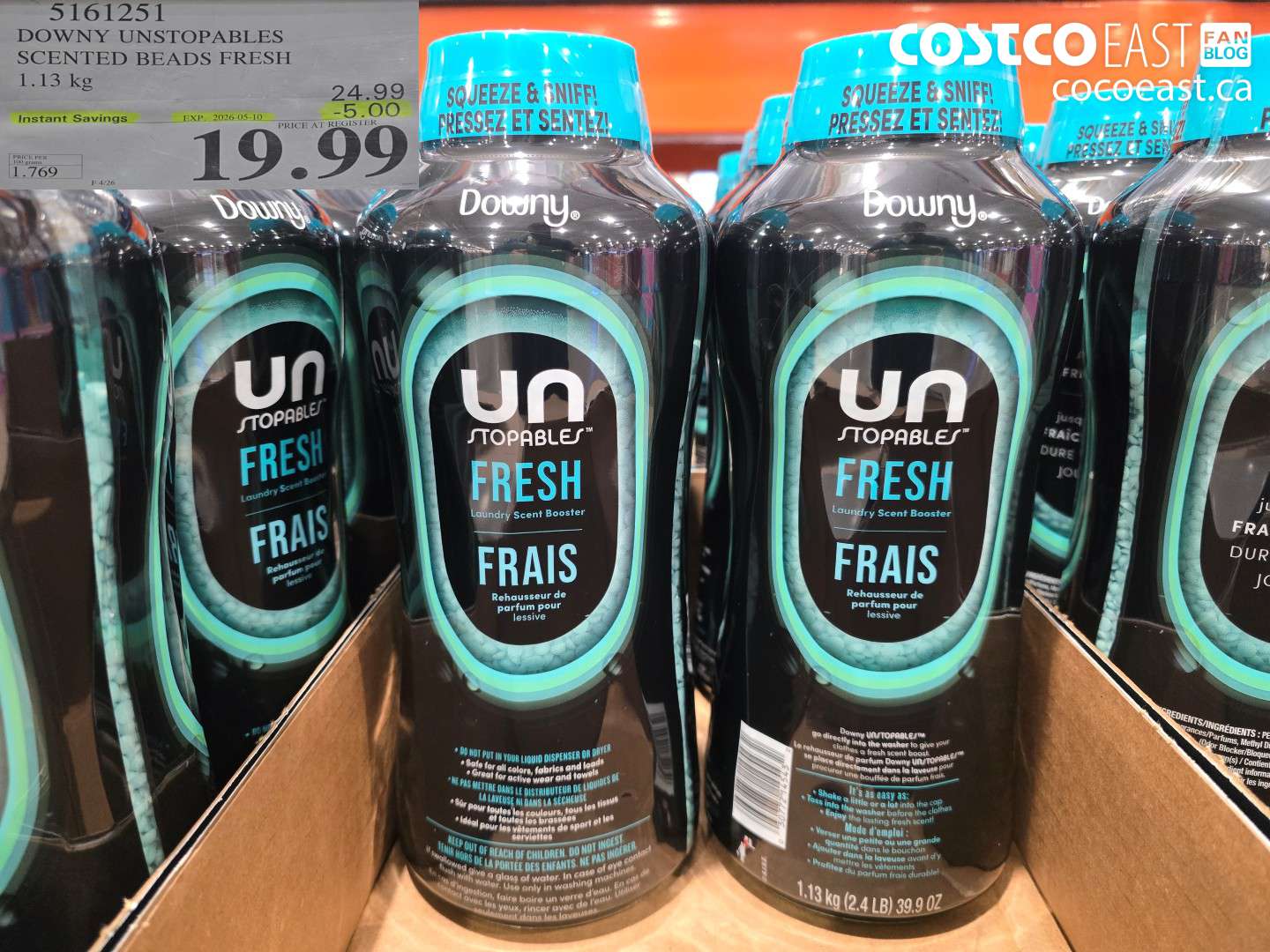 5161251 DOWNY UNSTOPPABLES SCENTED BEADS FRESH 1.13 KG ($5.00 INSTANT SAVINGS EXPIRES ON 2026-05-10) $19.99