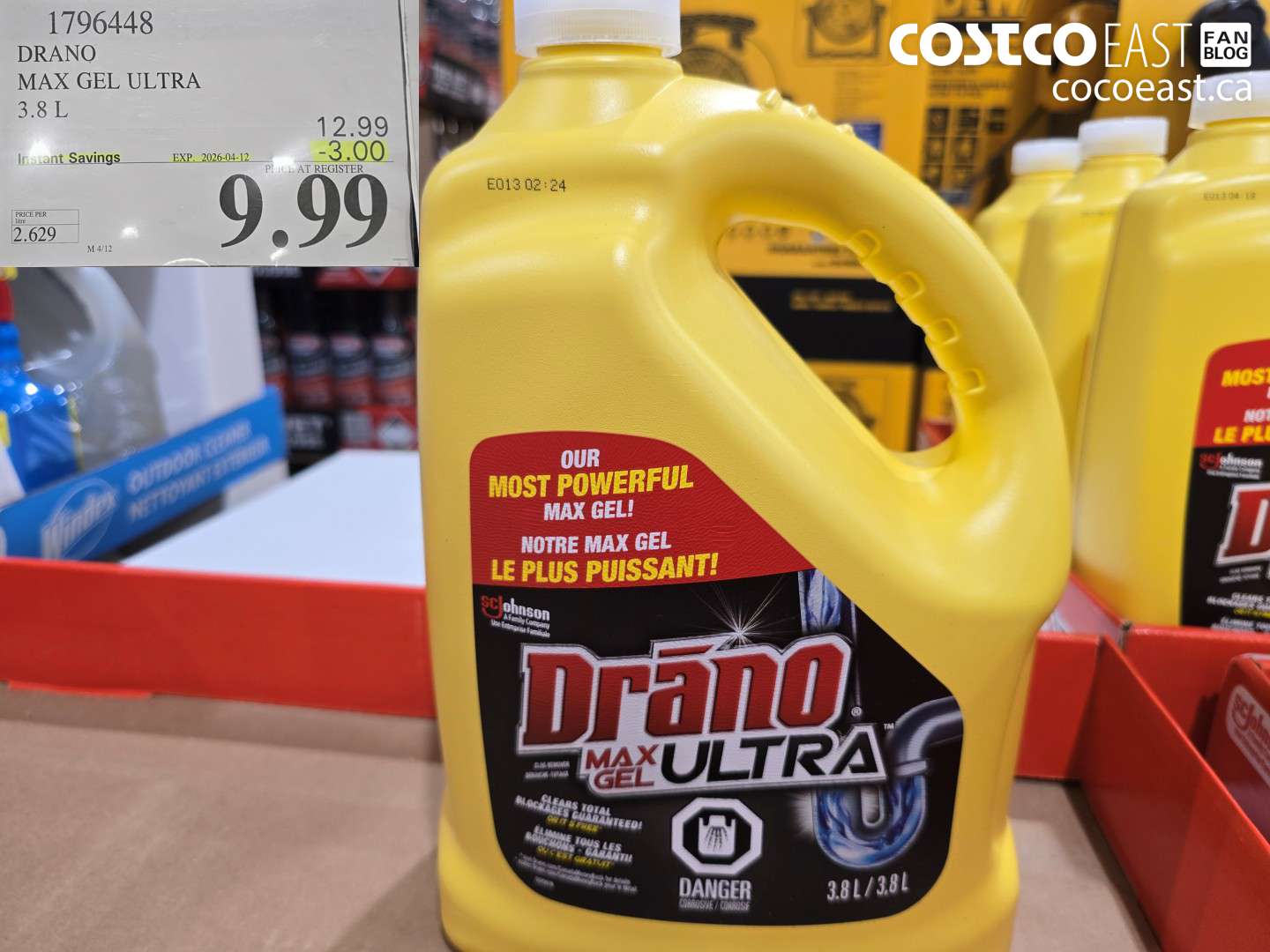 1796448 DRANO MAX GEL ULTRA 3.8 L ($3.00 INSTANT SAVINGS EXPIRES ON 2026-04-12) $9.99