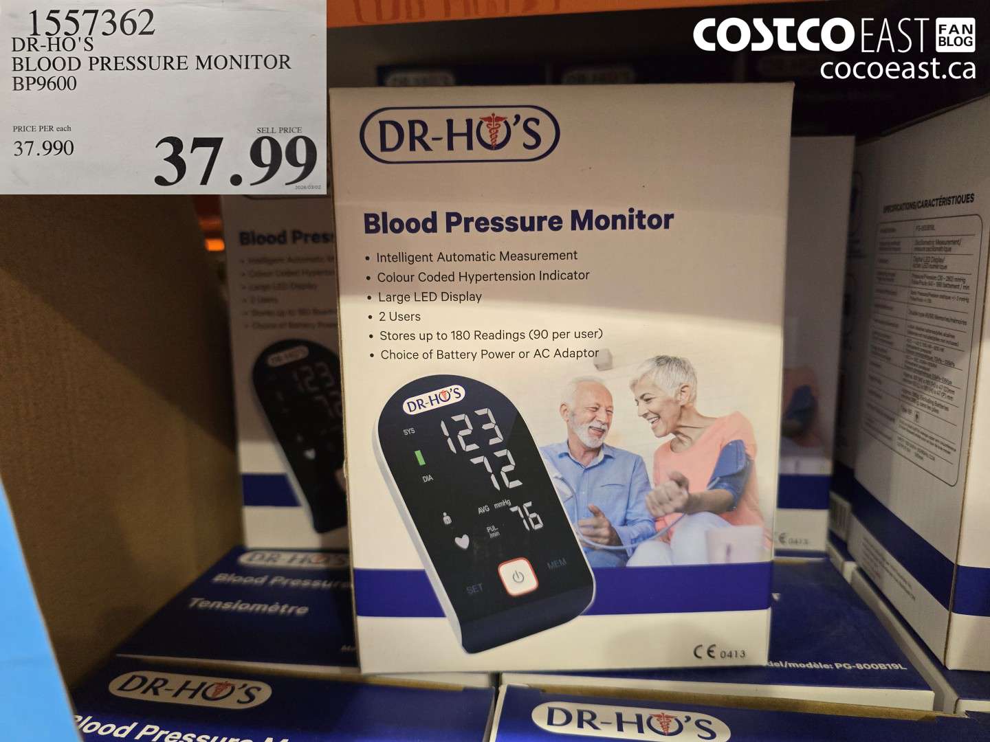 1557362 DR-HO'S BLOOD PRESSURE MONITOR BP9600 $37.99