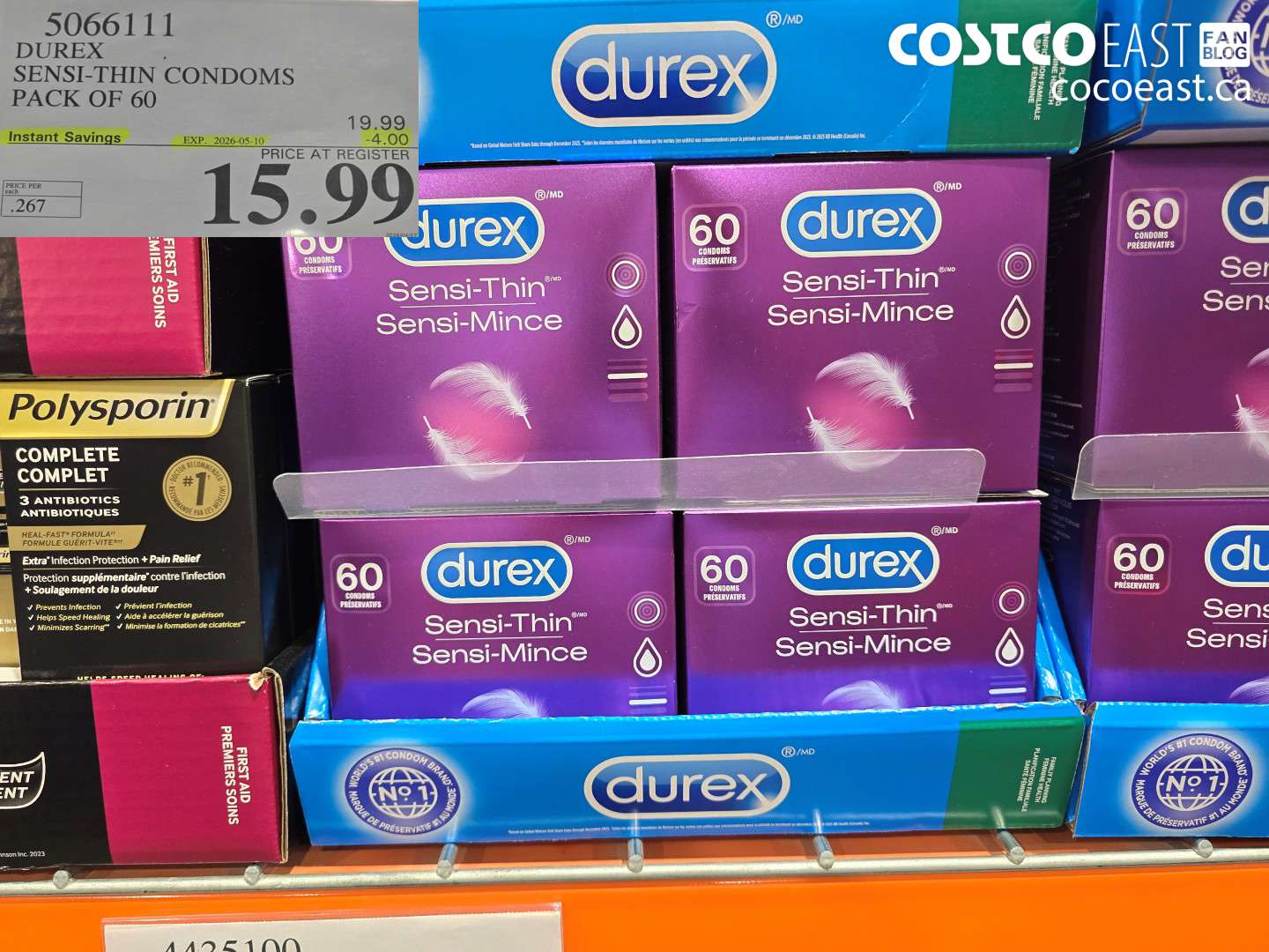 5066111 DUREX SENSI-THIN CONDOMS PACK OF 60 ($4.00 INSTANT SAVINGS EXPIRES ON 2026-05-10) $15.99
