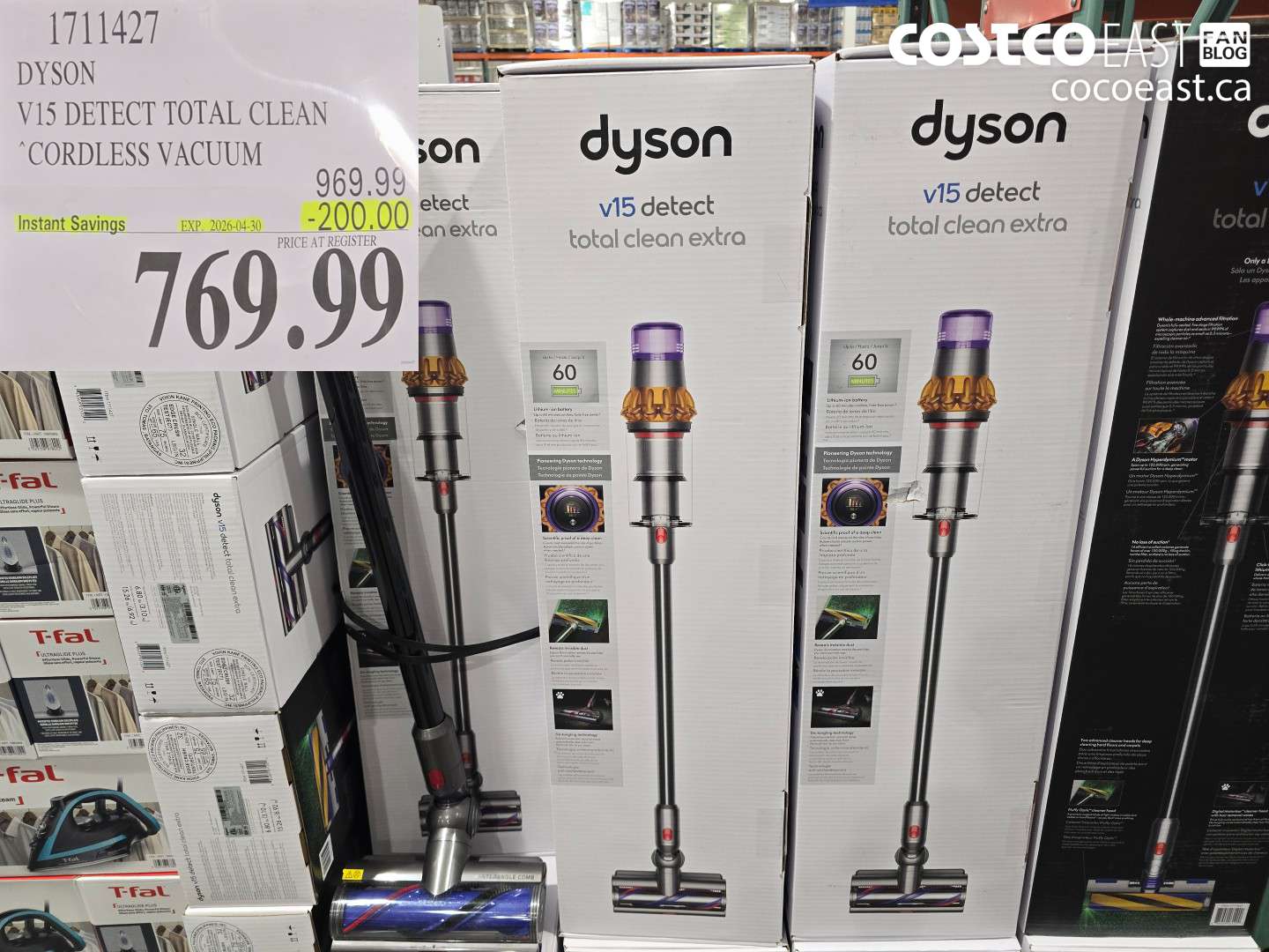 1711427 DYSON V15 DETECT TOTAL CLEAN CORDLESS VACUUM ($200.00 INSTANT SAVINGS EXPIRES ON 2026-04-30) $769.99
