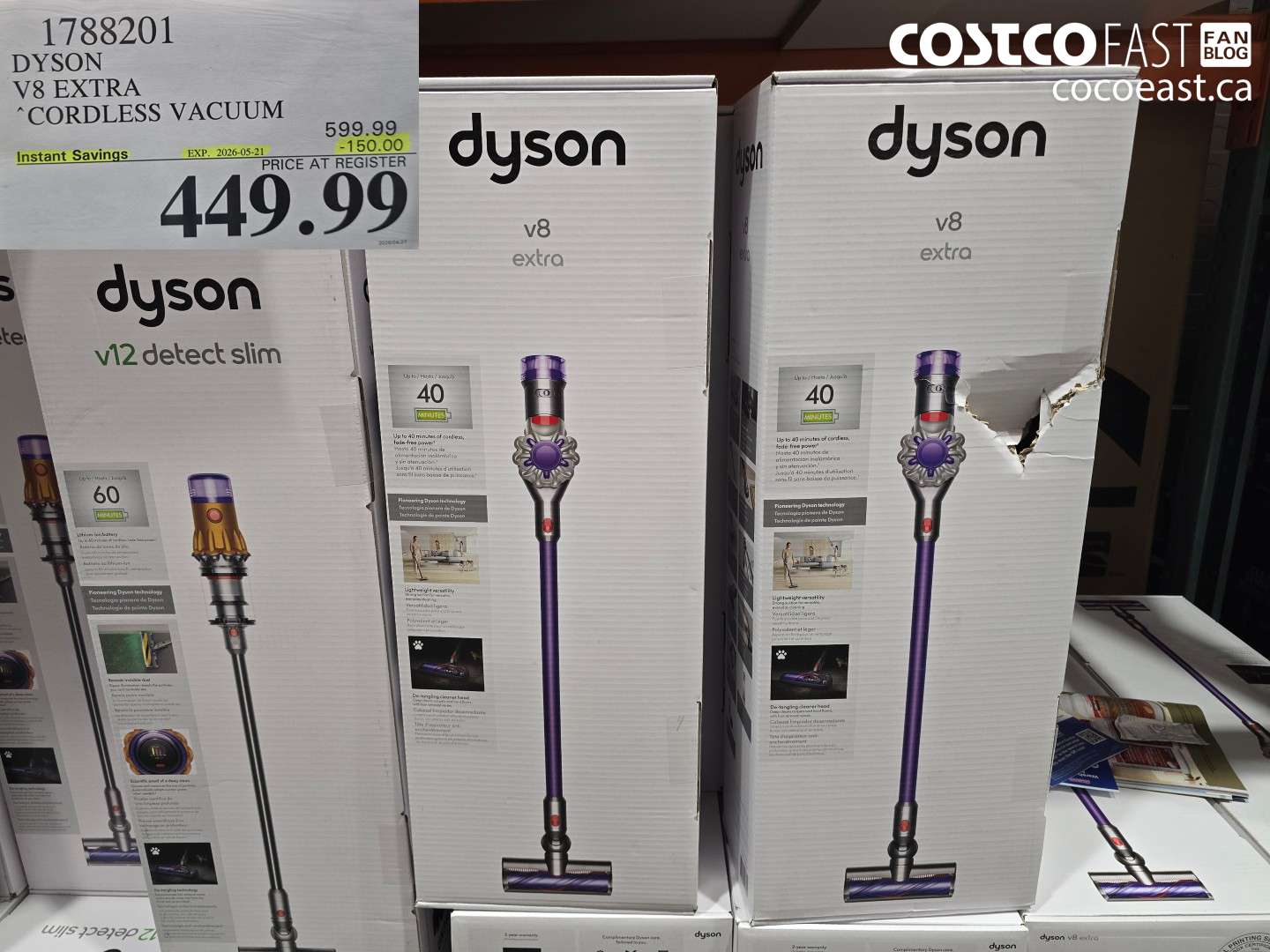 1788201 DYSON V8 EXTRA CORDLESS VACUUM ($150.00 INSTANT SAVINGS EXPIRES ON 2026-05-21) $449.99