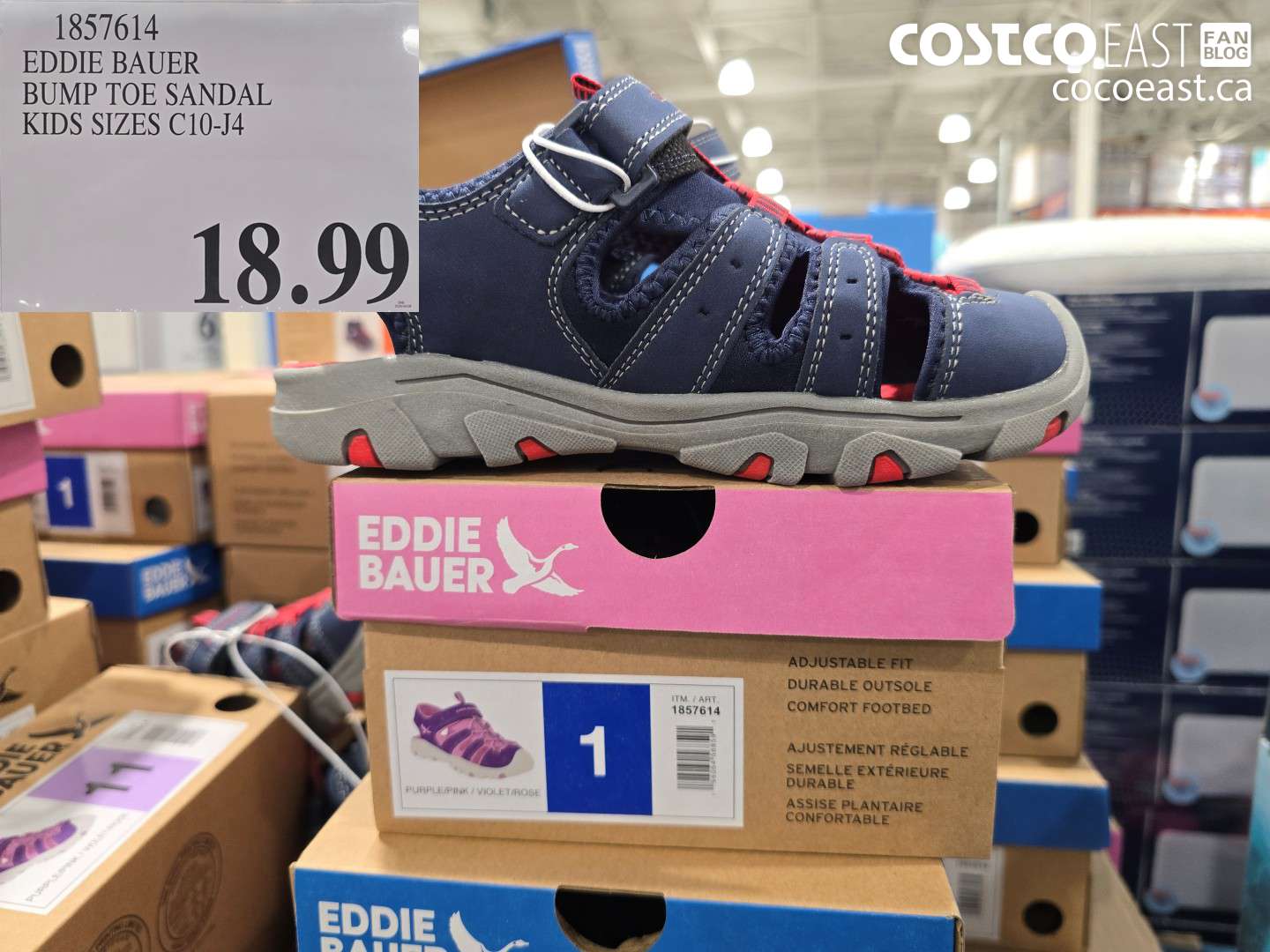 1857614 EDDIE BAUER BUMP TOE SANDAL KIDS SIZES C10-J4 $18.99