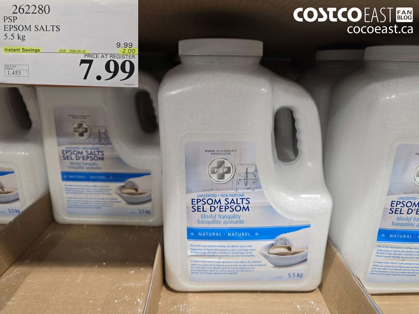 262280 EPSOM SALTS 5.5 KG ($2.00 INSTANT SAVINGS EXPIRES ON 2026-05-10) $7.99