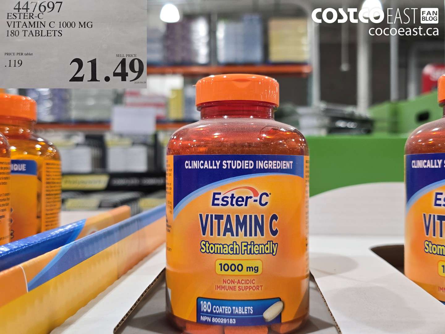 447697 ESTER-C VITAMIN C 1000 MG 180 TABLETS $21.49