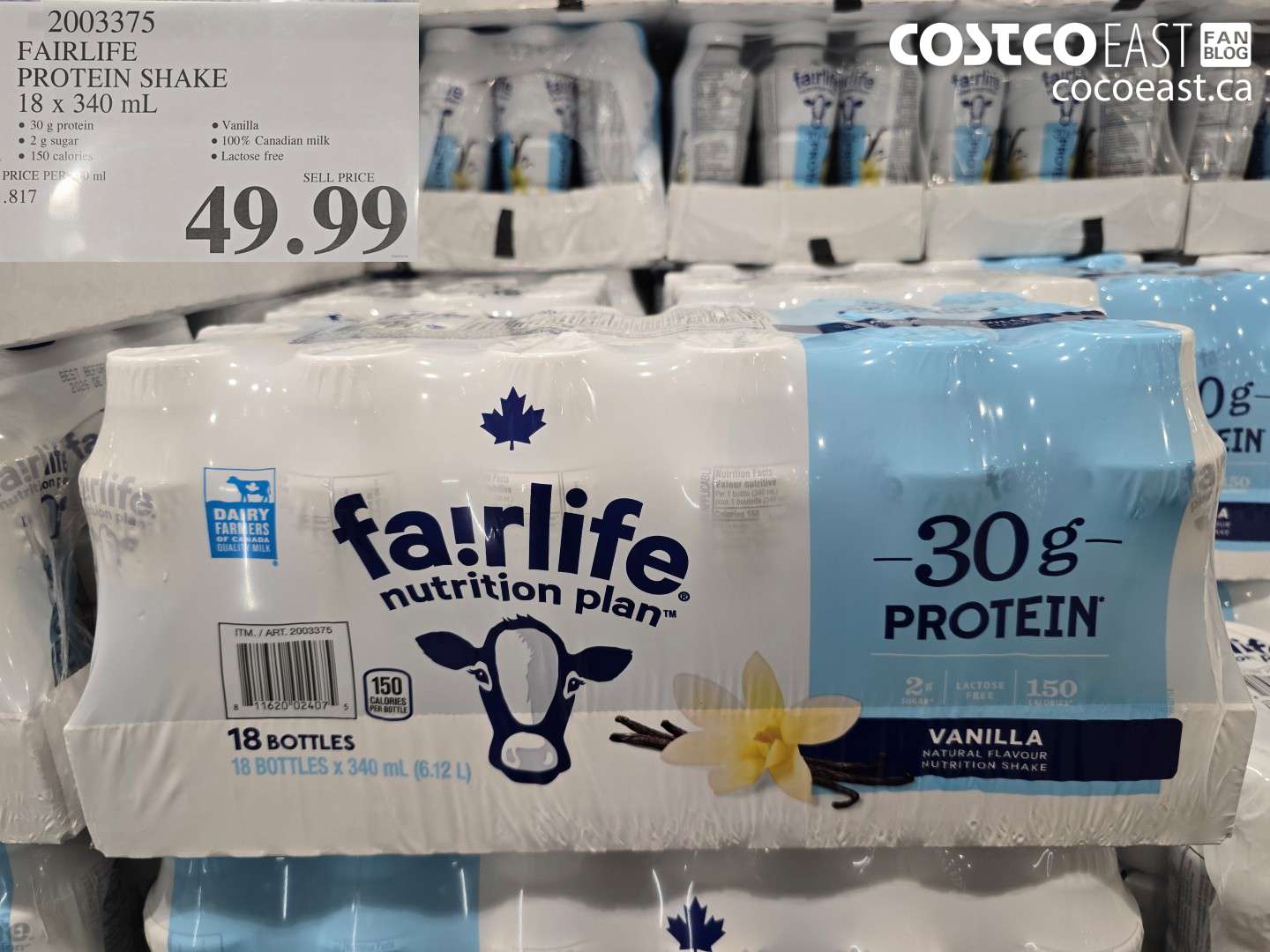 2003375 FAIRLIFE PROTEIN SHAKE 18 X 340 ML $49.99