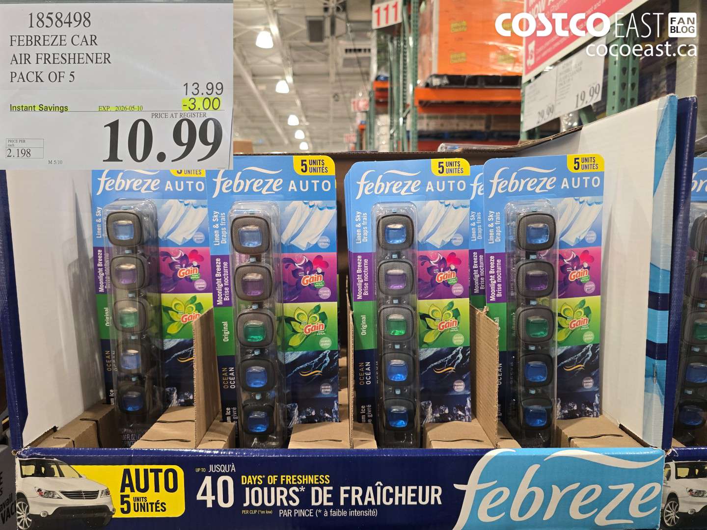 1858498 FEBREZE CAR AIR FRESHENER PACK OF 5 ($3.00 INSTANT SAVINGS EXPIRES ON 2026-05-10) $10.99