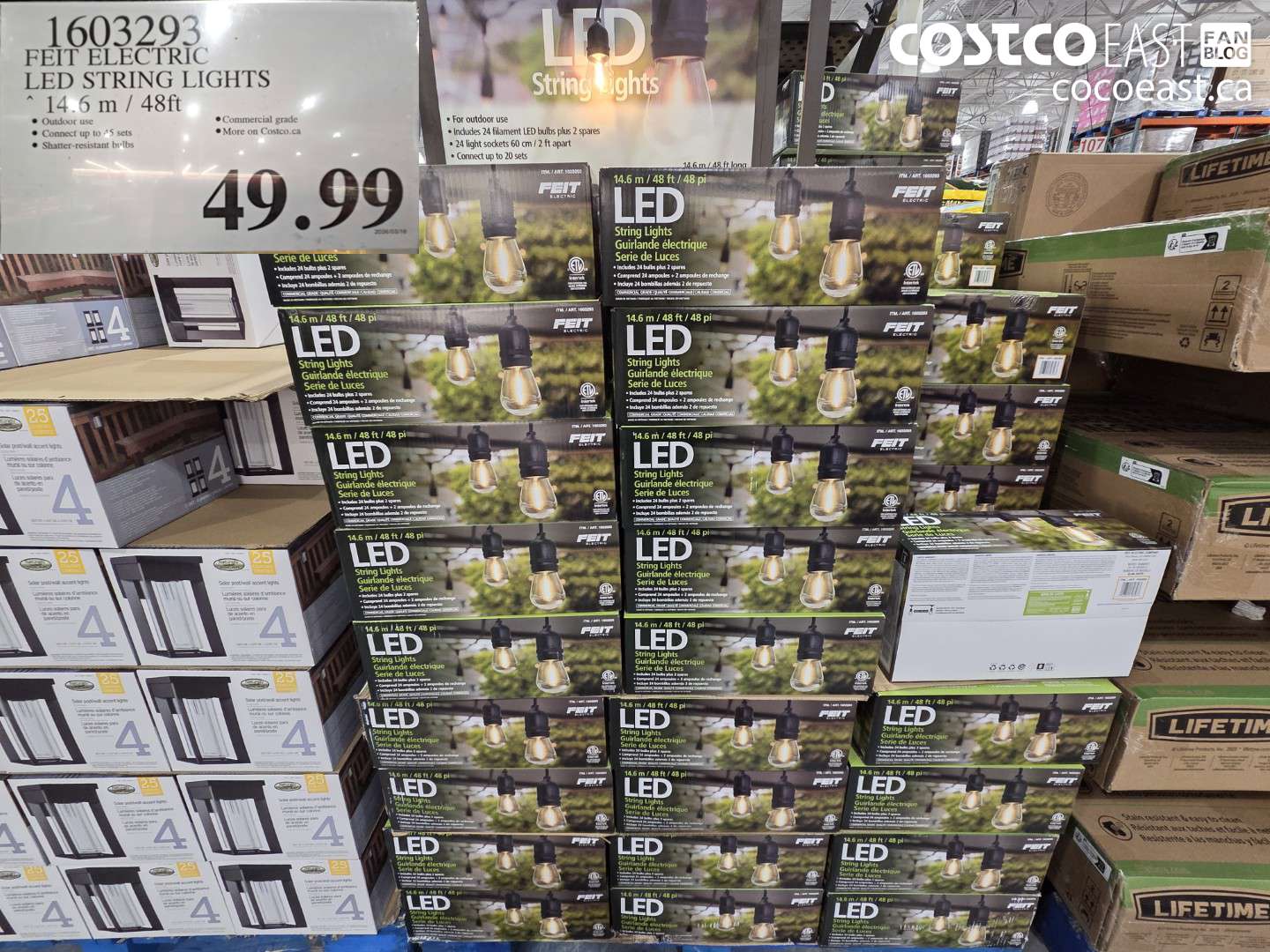 1603293 FEIT ELECTRIC LED STRING LIGHTS 14.6 M / 48FT $49.99