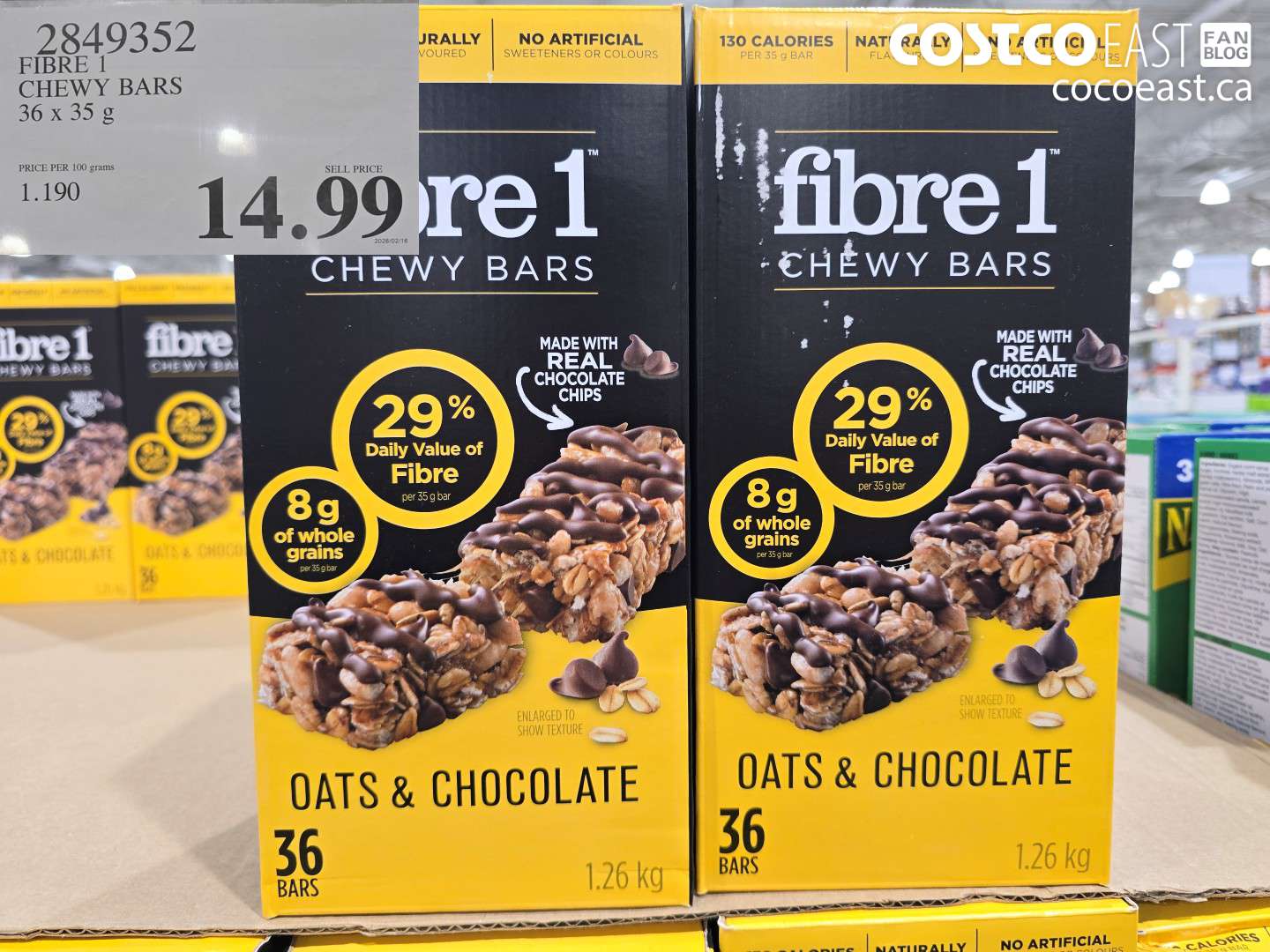2849352 FIBRE 1 CHEWY BARS 36 X 35 G $14.99