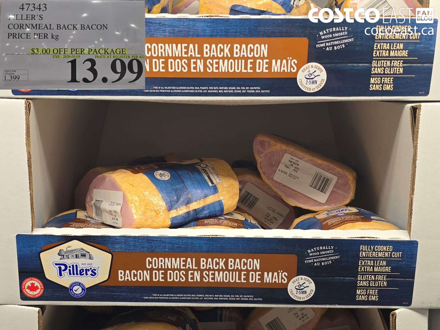 47343 FILLER'S CORNMEAL BACK BACON ($3.00 INSTANT SAVINGS)