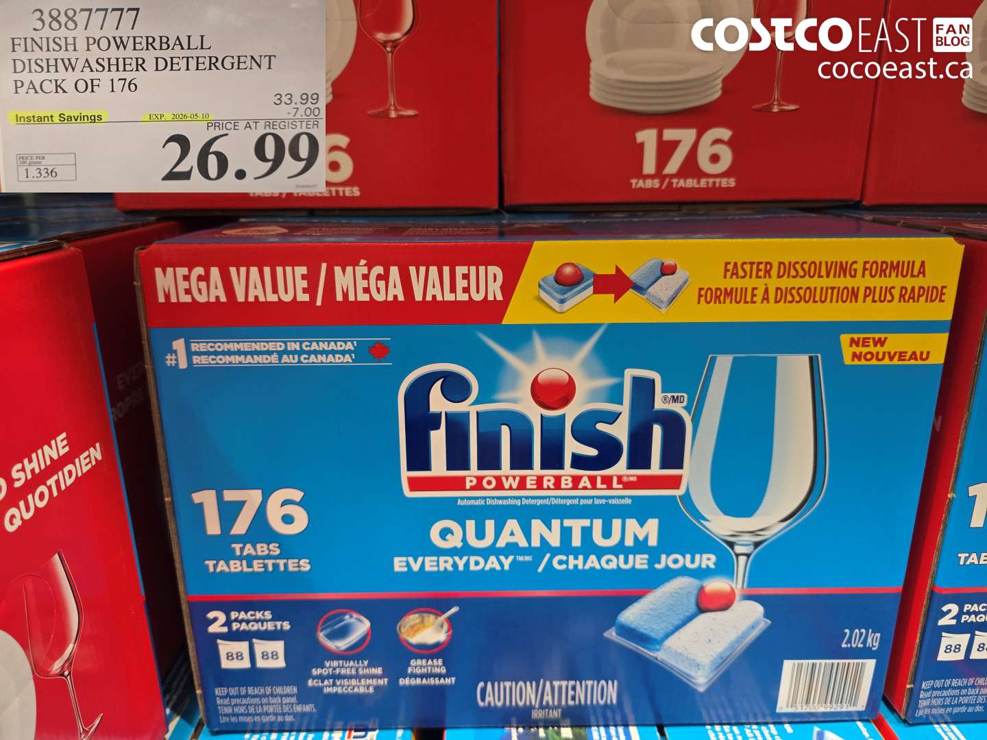 3887777 FINISH POWERBALL DISHWASHER DETERGENT PACK OF 176 ($7.00 INSTANT SAVINGS EXPIRES ON 2026-05-10) $26.99