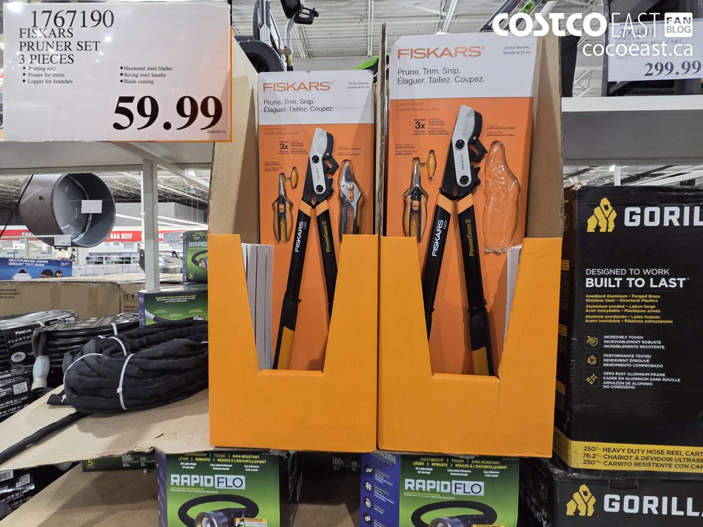 1767190 FISKARS PRUNER SET 3 PIECES $59.99