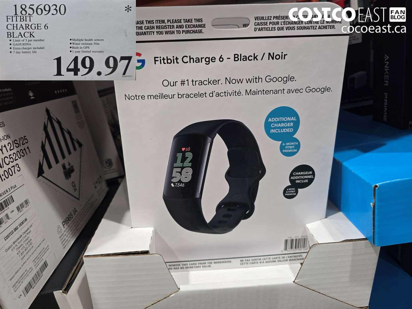 1856930 FITBIT CHARGE 6 BLACK $149.97