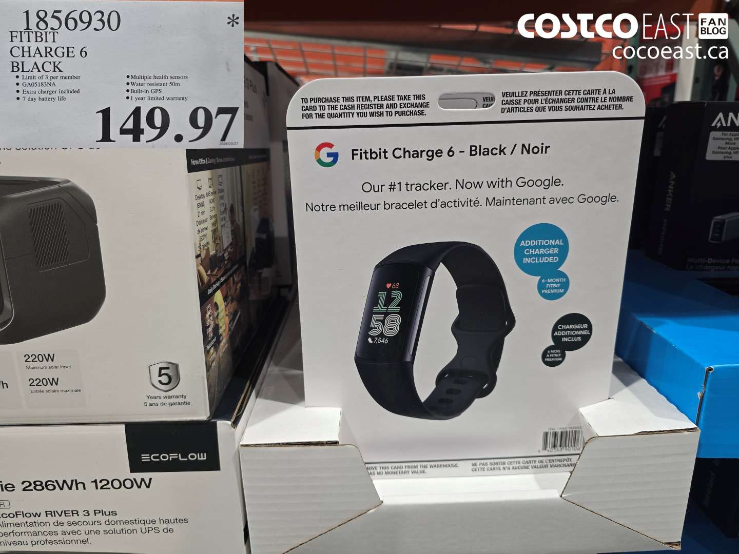 1856930 FITBIT CHARGE 6 BLACK $149.97