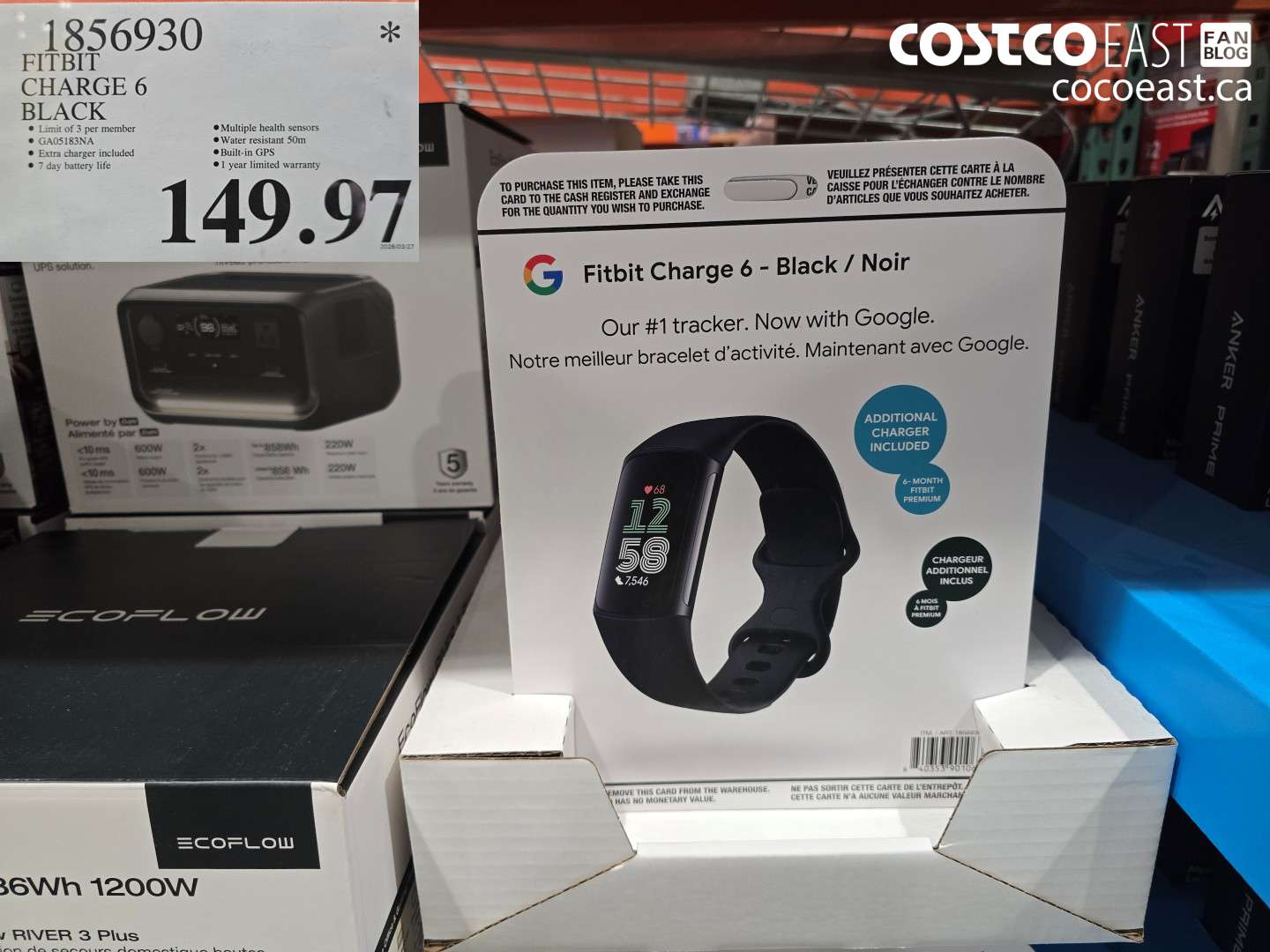 1856930 FITBIT CHARGE 6 BLACK $149.97