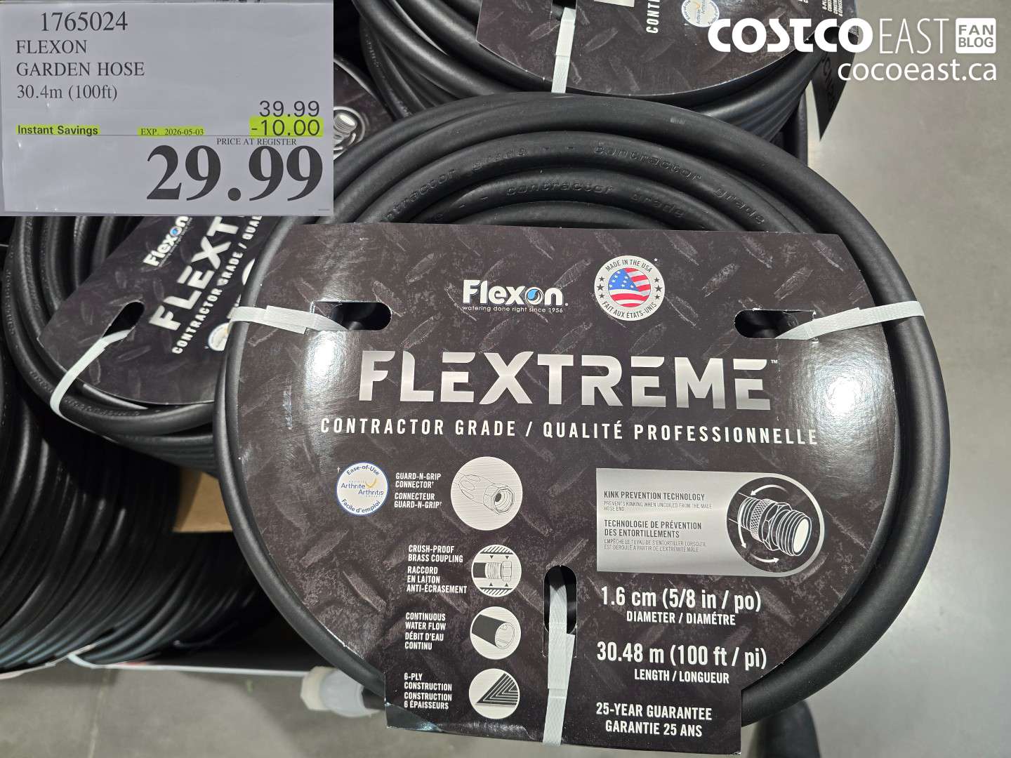 1765024 FLEXON GARDEN HOSE 30.4M (100FT) ($10.00 INSTANT SAVINGS EXPIRES ON 2026-05-03) $29.99