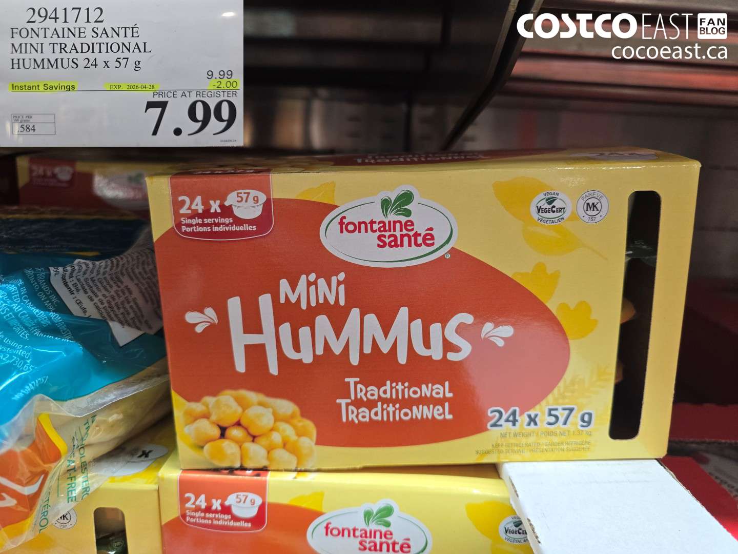 29417112 FONTAINE SANTE MINI TRADITIONAL HUMMUS 24 X 57 G ($2.00 INSTANT SAVINGS EXPIRES ON 2026-04-28) $7.99