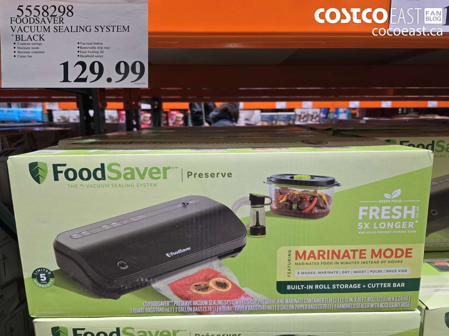 5558298 FOODSAVER VACUUM SEALING SYSTEM BLACK $129.99