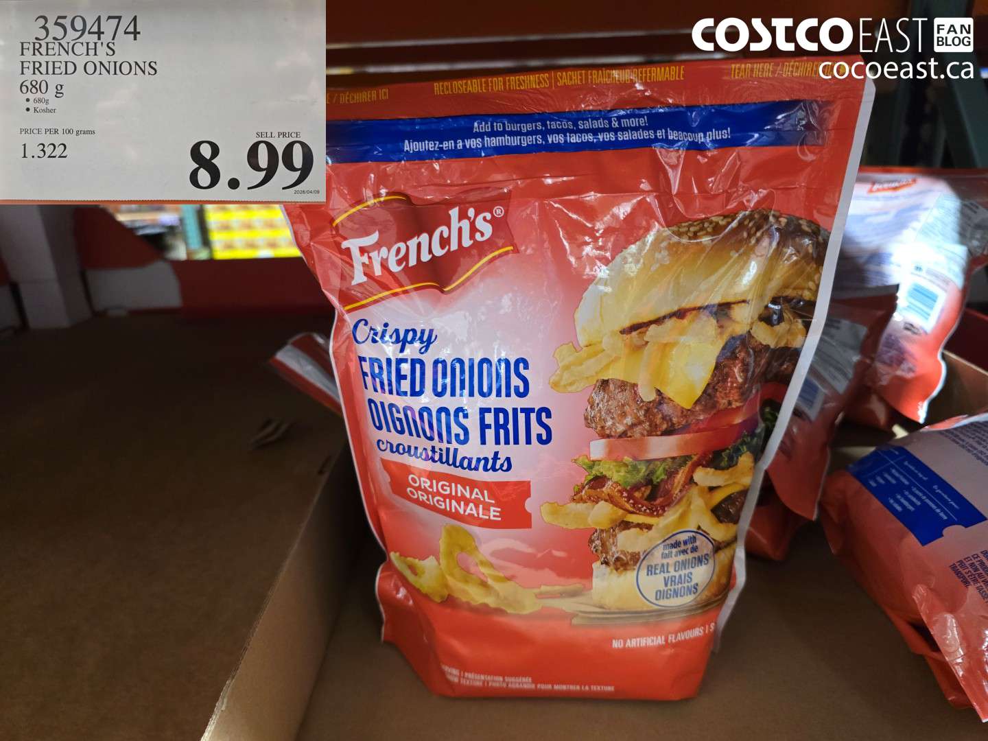 359474 FRENCH'S FRIED ONIONS 680 G $8.99