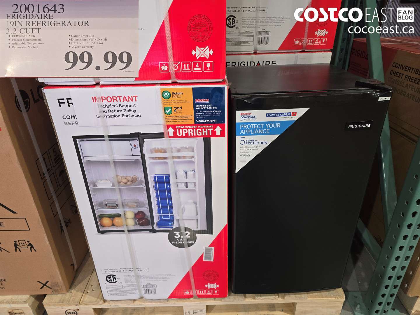 2001643 FRIGIDAIRE 19IN REFRIGERATOR 3.2 CUFT $99.99