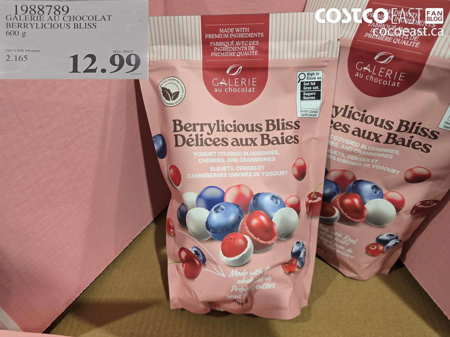 1988789 GALERIE AU CHOCOLAT BERRYLICIOUS BLISS 600 G $12.99