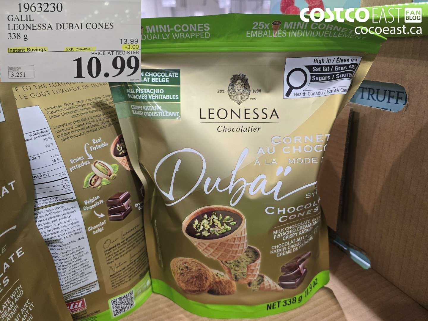 19632530 GALIL LEONESSA DUBAI CONES 338 G ($3.00 INSTANT SAVINGS EXPIRES ON 2026-05-10) $10.99