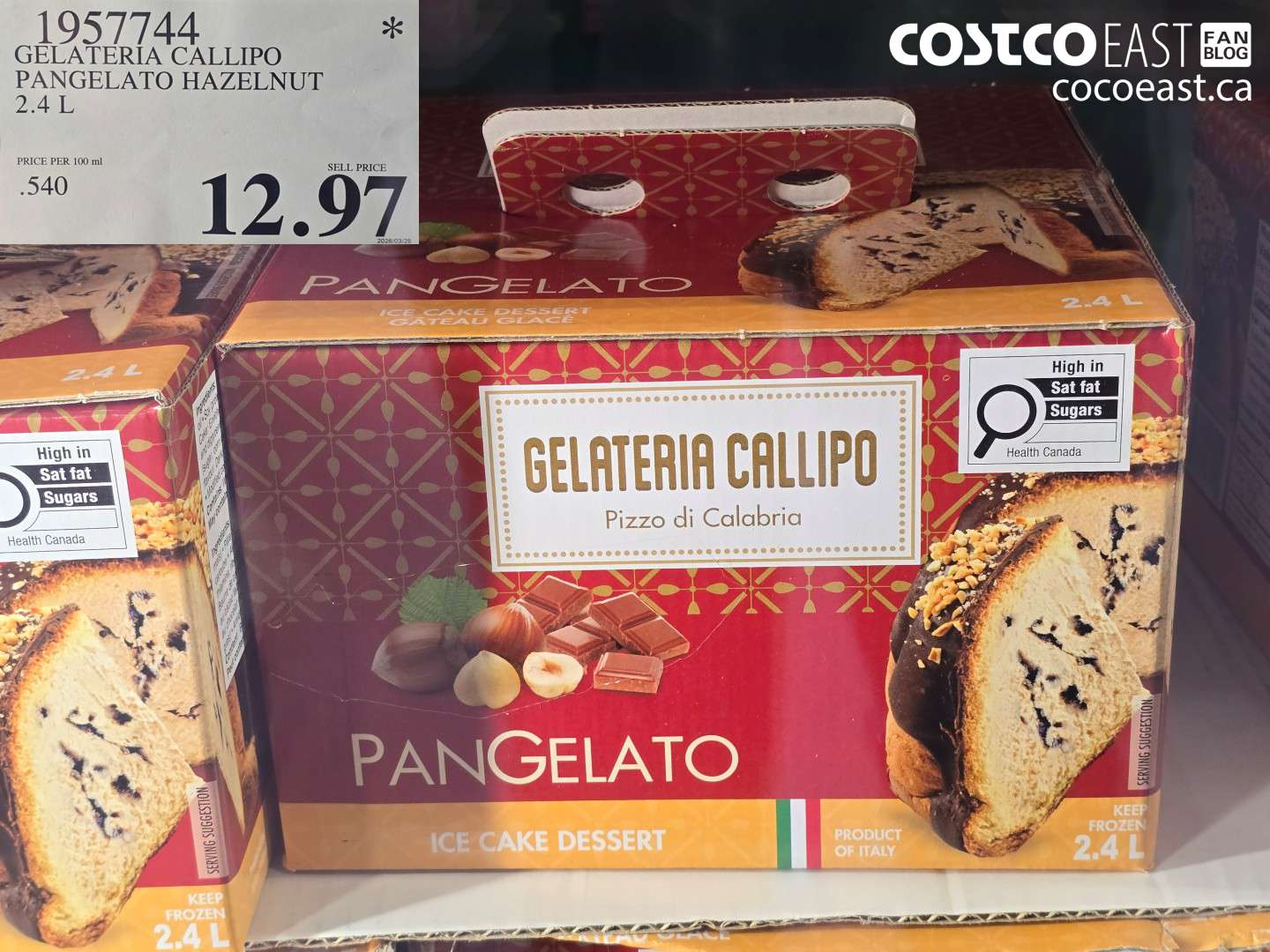 1957744 GELATERIA CALLIPO PANGELATO HAZELNUT 2.4 L $12.97