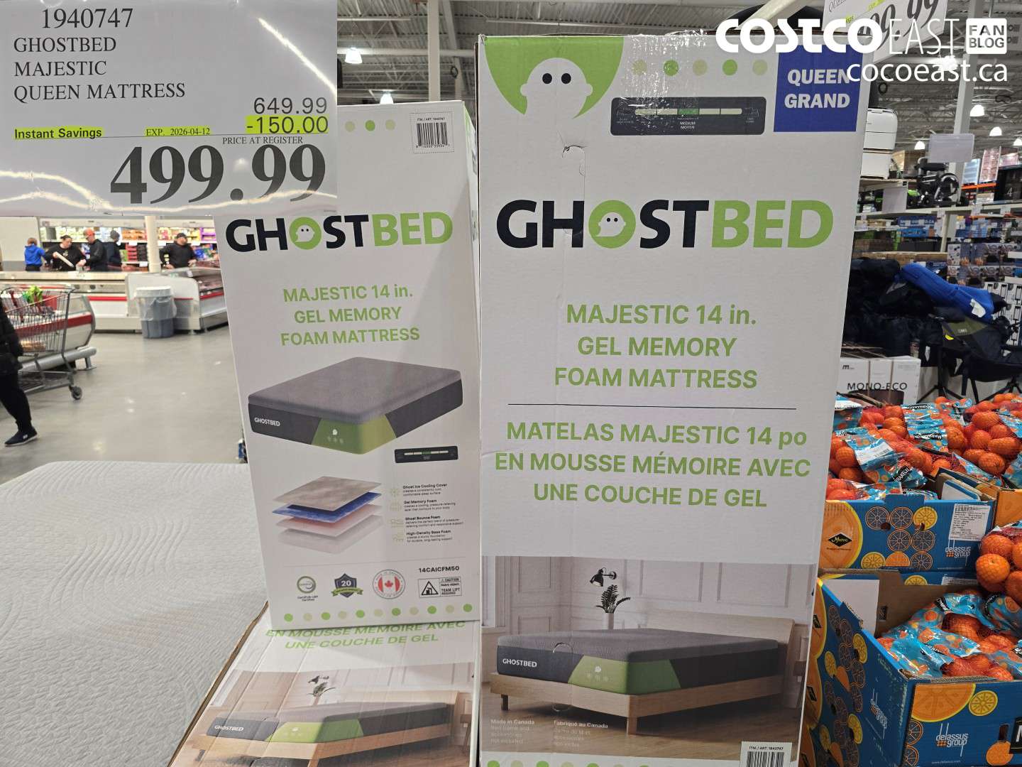 1940747 GHOSTBED MAJESTIC QUEEN MATTRESS ($150.00 INSTANT SAVINGS EXPIRES ON 2026-04-12) $499.99