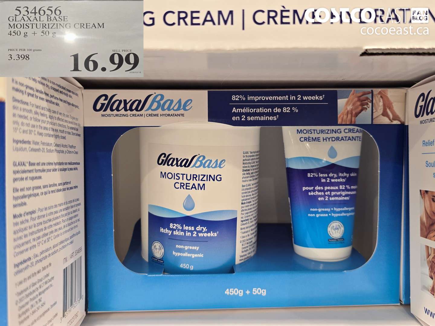 534656 GLAXAL BASE MOISTURIZING CREAM 450 G + 50 G $16.99