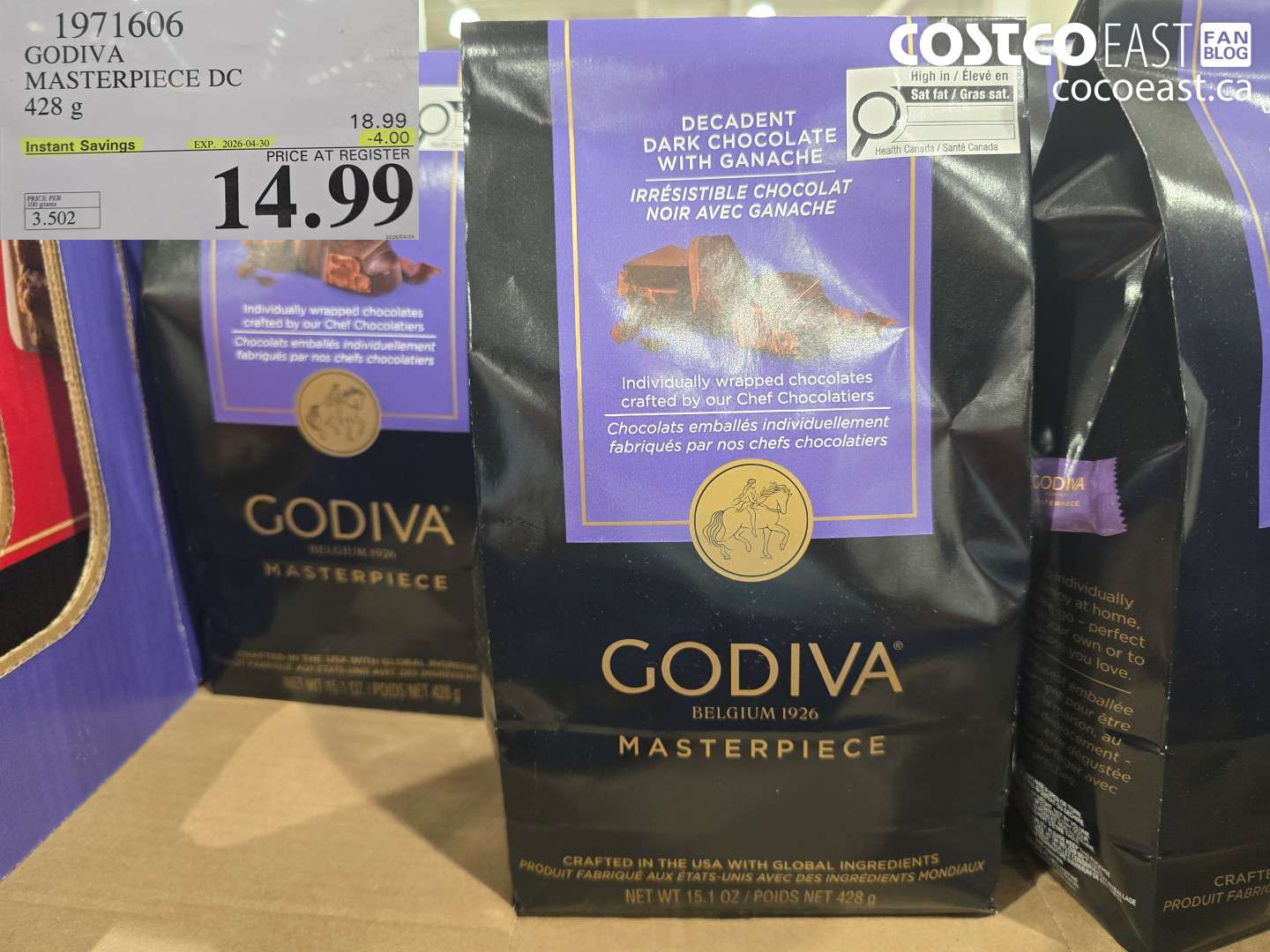 1971606 GODIVA MASTERPIECE DC 428 G ($4.00 INSTANT SAVINGS EXPIRES ON 2026-04-30) $14.99