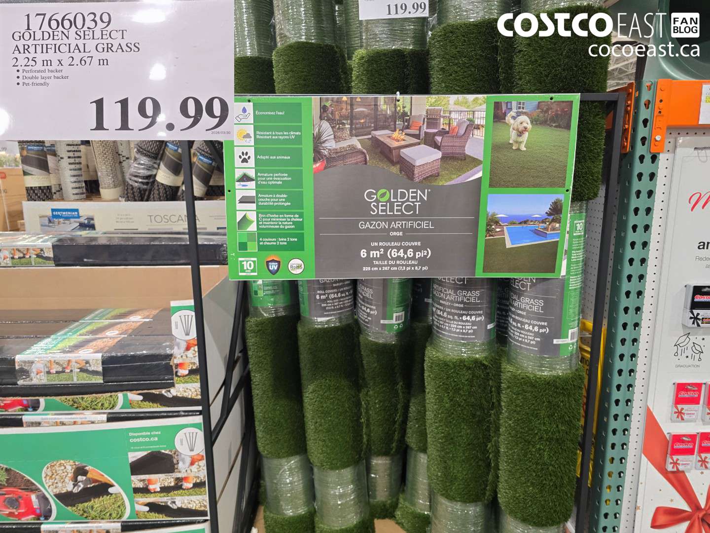 1766039 GOLDEN SELECT ARTIFICIAL GRASS 2.25 M X 2.67 M $119.99